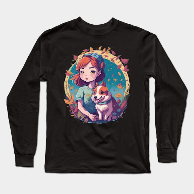 just a girl and her dog Long Sleeve T-Shirt by charm3596